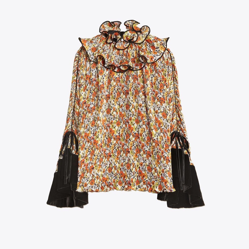 Tory Burch Pleated Ruffle Blouse - Picture 4 of 6